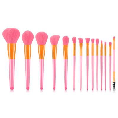 China Angular blush brochas de maquillaje bambu kabuki brushes custom logo matte natural wood handle makeup brush set for sale