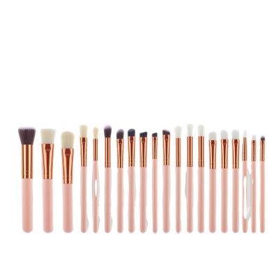 China Angular Blush High Quality Custom Logo Makeup Brushes Tool Kit With Red Travel Bag Cosmetic Facial Base Make Up Brush Set for sale