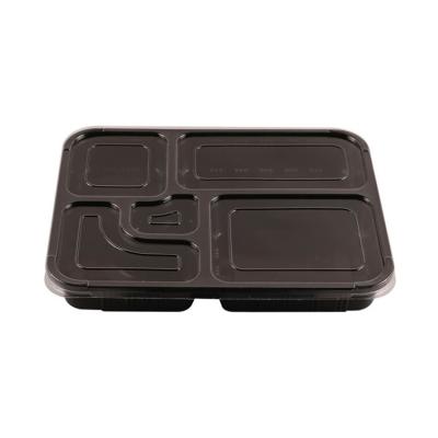 China 5 Compartment Recyclable Disposable Plastic Food Containers for sale