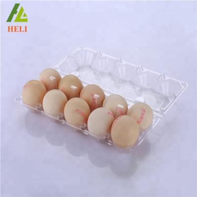 China Agriculture 10 Holes Blister Process Type PET Material Plastic Disposable Egg Trays for sale