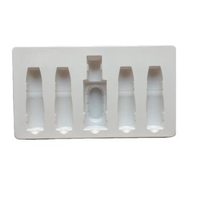 China Cosmetic Skin Care Products Plastic White Color Blister Packing Tray for sale