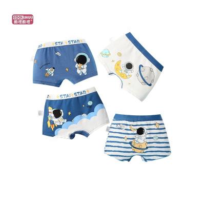 China Breathable 4pcs Soft and Breathable Boys' astronaut Boxer Briefs - Comfortable Kids' Underwear Class A 100% cotton factory wholesale for sale