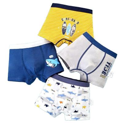 China Breathable 4pcs Soft and Breathable Boys' Crocodile Plaid Boxer Briefs - All Saints' Day Comfortable Class A 100% cotton Kids' Underwear for sale