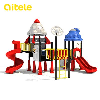 China galvanized pipe & LLDPE Space Theme Outdoor Playground Kids Play Equipment for sale