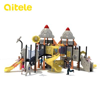 China Interstellar Plastic Craft Kids Interstellar Amusement Park Adventure Slide Outdoor Playground Equipment for sale