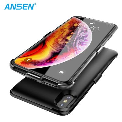 China 4 LED Power Indication Battery Case 2021 Smart Portable Charging Case Battery Pack Charger Case For iPhone Xs Max for sale