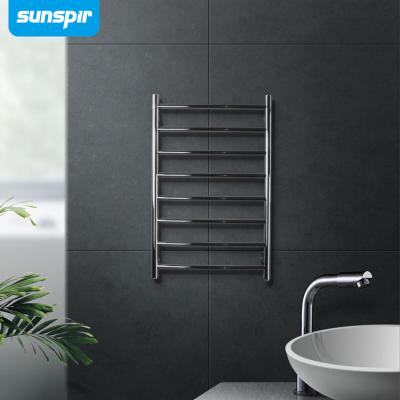 China Heater 304 Stainless Steel Towel Warmer Electric Heated Towel Rails Drying Heated Towel Rack With Shelf for sale