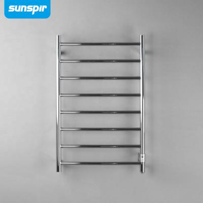 China Heater Wall Mounted Bath Towel Heater Square 8 Bars Rack Stainless Steel Drying Electric Heated Towel Rack for sale