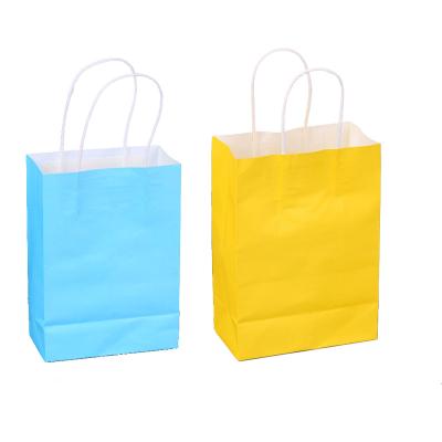 China Recyclable Color Printed Candy Gift Wrapping Party Wrapping Paper Take Out Bag With Twisted Paper Handles for sale