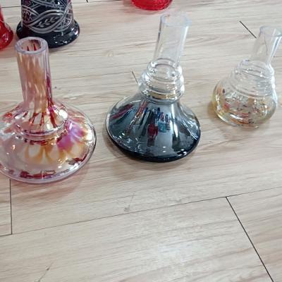 China Wholesale Germany Glass Quality Gold And Black Lined Vase Shisha Hookah Bottles for sale