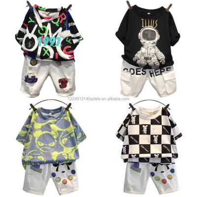 China Wholesale Casual Summer Kids Clothes Set Cotton Shorts Short Sleeve Casual Two Piece Suit Short Sleeve Sport Suits Design for sale