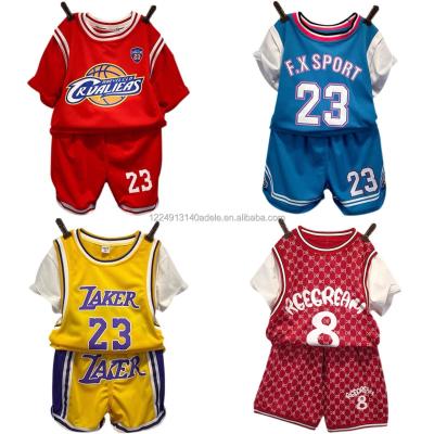 China 2021 Summer New Children's Casual Wear Korean Short Children's Sportswear Set Boys Girls Cotton Sleeve T-shirt + Short Shorts Pants for sale