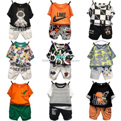 China 2021 summer cotton casual kids fashion shirts shorts set 2 piece kids clothing casual kids wear suits for sale