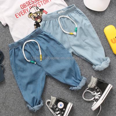 China Breathable Jean Pants Boys Girls Denim Shorts Cowboy Pants Casual Kids Children Printed Pants Wholesale for sale