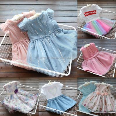 China Anti-wrinkle Summer Baby Clothes New Design Causal Children Cotton Dress Party Wear Girl Dresses Baby's Princess Dress for sale