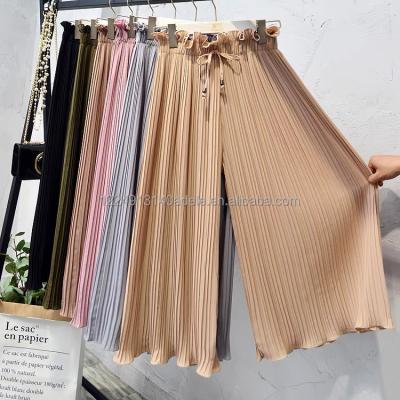 China New Style Fashion Anti-static French Women's Pants Summer Wide Leg Pants High Waisted Casual Sheer Pants Women Pants for sale