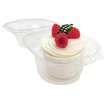 China Disposable Custom Cupcake Box Single Transparent Muffin Cup Box With High Round Individual Packing Box for sale