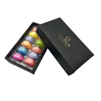 China Disposable Customize Paper Boxes For 12 Macarons With Gold Silver Stamping And Printing for sale