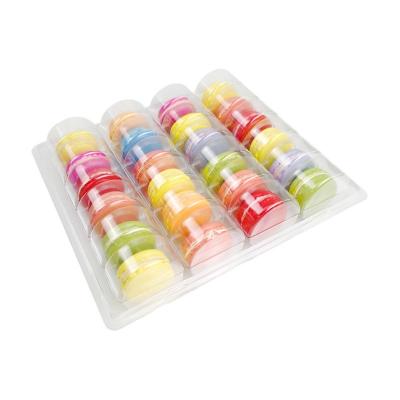 China 24 Clear Clamshell Blister Macaroons PET Disposable Plastic Tray Boxes Wrappers for sale