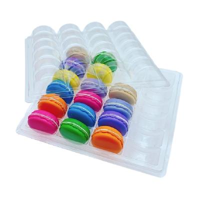 China 24 Macaroons Disposable Clear Plastic Blister Clamshell Boxes Packaging With Customized Accept for sale