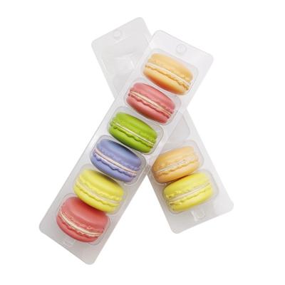 China Clear Plastic Disposable Macarons Blister Clamshell Boxes Packaging With Customized Accept for sale