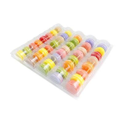 China Factory direct 40 large disposable clear macarons tray PET plastic blister clamshell box with good quality for sale