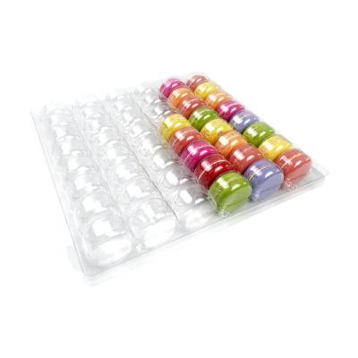 China Disposable Wholesale Pack 48 Macarons Blister Clamshell Clear Plastic Packaging Box for sale