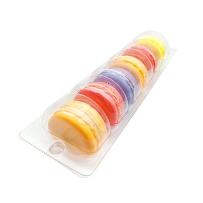 China Disposable Clear Plastic Maker Macaron Blister Clamshell Tray In 6pcs Packing for sale