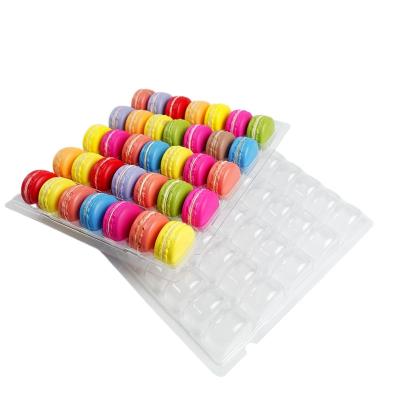 China Clear Plastic Disposable Maker Blister Clamshell Tray Packaging For 35pcs Macarons for sale