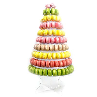 China Disposable Plastic Blister 10 Tiers Layers Macaroon Tower Display Stand Holder For Party Use for sale