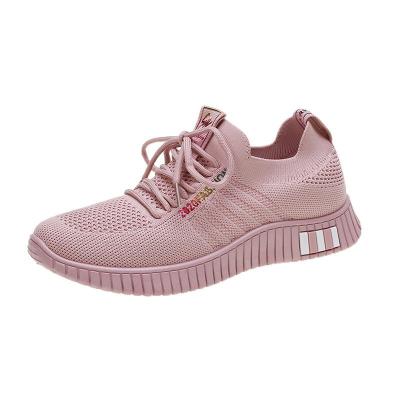 China Fashion round pink cheap cotton mixed fabric sports shoes running sneakers for women and ladies for sale