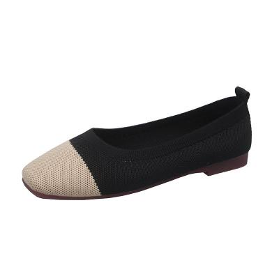 China Wholesale Cheap Flat Single-shoe Girl Round Half Toe Black Flat Heeled Women Single Shoes for sale