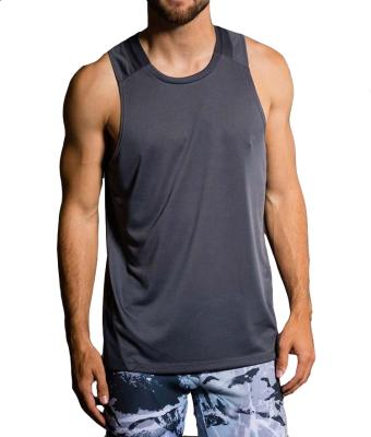 China Sports Muscle Fit Plain Logo Singlet Tank Top QUICK DRY Custom Gym Tops Fitness Running Men's Tank Tops for sale