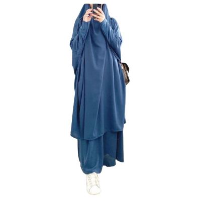 China Comfortable Wholesale Muslim Abaya Suit Women Loose Feel Drawstring Sheaths Solid Color Plus Size Long Robe Skirt For Islamic Women for sale