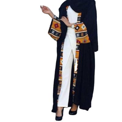 China Fashion Soft Feeling Print Quilting Dubai Middle East Fashion Muslim Women Long Cardigan Dress Open Abaya With Pocket for sale