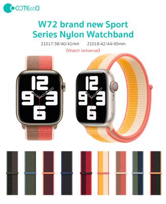 China Fabric COTE&CI Color Matching Watchband For Iwatch Serie Se 6 7 5 4 3 2, Elastic Band Vintage Smart NATO Nylon Watchband For Apple for sale