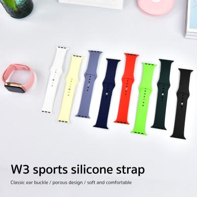 China Wholesale Price Sports Watch Belt Watch Band Silicone Strap For Apple iWatch 7 6 W3 Se Series 5 38MM 40MM 42MM 44MM for sale