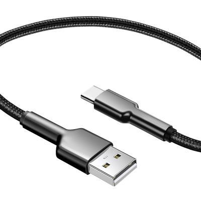 China MP3/MP4 Fast Charging Type C Data Player QC3.0 3A Zinc Alloy Braided Mobile Phone USB Cable for sale