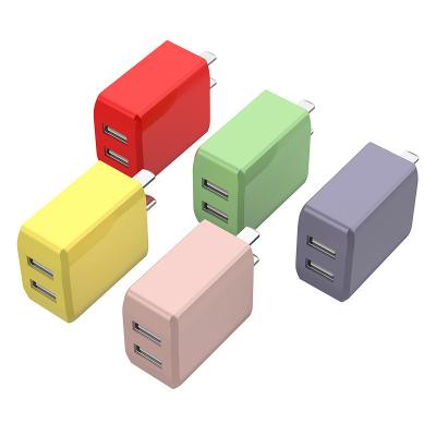 China Mobile Phone Fast Charger 3C Certified Macaron Color 2A Adapter Mobile Phone Charger For Apple Android USB Dual Port Fast Charger for sale