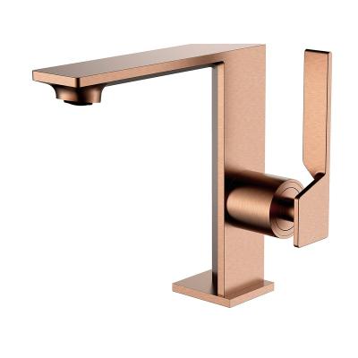 China Griferia Single Metered Kaiping Gold Hole Basin Faucet Mixer Taps Modern Pink Shiny Bathroom Basin Faucet for sale