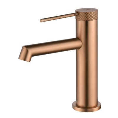 China Basin Luxury Faucets Fashion Single Hole Metered Basin Rose Gold Luxury Faucet Basin Mixer for sale