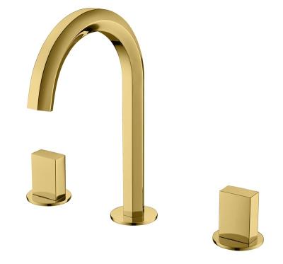 China Luxury Brass Metered Hidden Faucets Bathroom Sink Faucet 3 Hole for sale