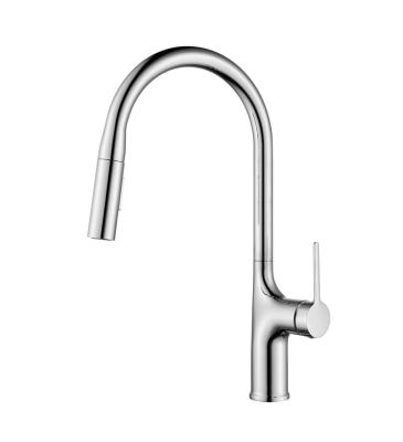 China Pull Out Multifunctional Single Handle Chrome Solid Brass Spring Flexible Faucets For Kitchen Sink Mixer Taps With Pull Out Spout for sale