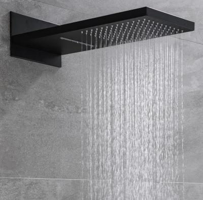 China With High Pressure Slide Bar Black Bathroom ABS Adjust Showerhead Thermostatic Concealed Brass Rain Shower Set With Bathroom Hand Held Shower for sale