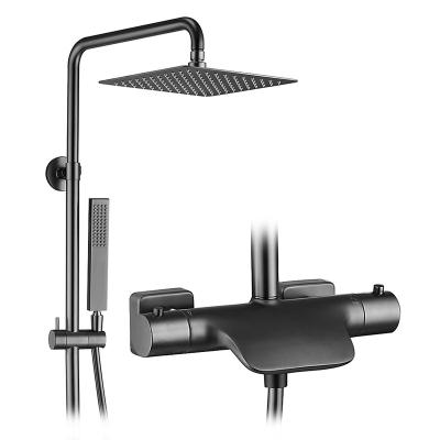 China With Slide Bar Thermostatic Shower Head Square Rainfall Shower for sale