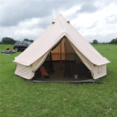 China Camouflage/field playmaking 5 M 4 season cotton canvas camping Yurt Glamping Bell waterproof tents for sale