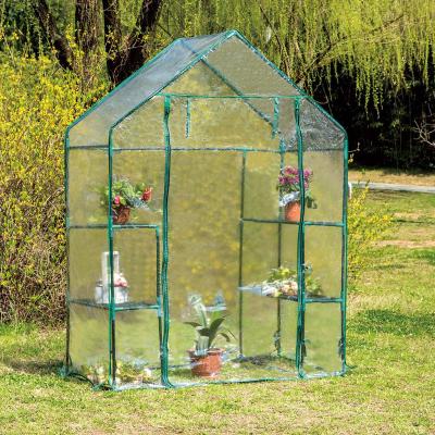 China Topgreen Easily Assembled Greenhouses Wholesale OEM Green Outdoor Backyard 3 Tier Small House Mini Walk In Garden Greenhouse for sale