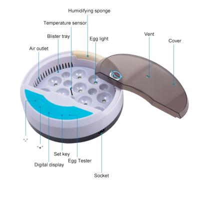 China HHD Customized Portable Mini 9 Egg Quail Service Farm / Home Use Automatic Incubators For Chicken Eggs Price for sale