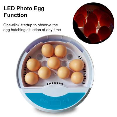 China Farm/Home Use Hot Selling 9 Pcs Egg Mini Advance Hatching Egg Incubator Household LED Light Built-in Incubators for sale