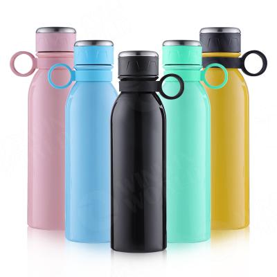 China Factory Business Logo Protein Insulated Bottle Gym Custom Stainless Steel Water Bottle With Silicone Handel for sale